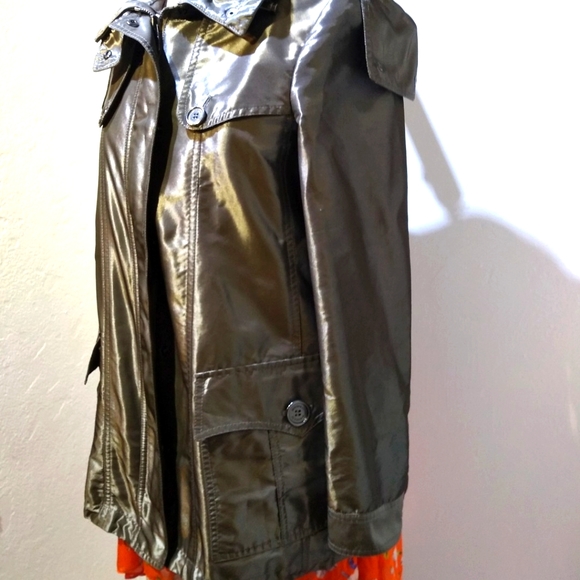 BURBERRY PROSRUM Size 6 Metallic Hooded Coat - Picture 2 of 16